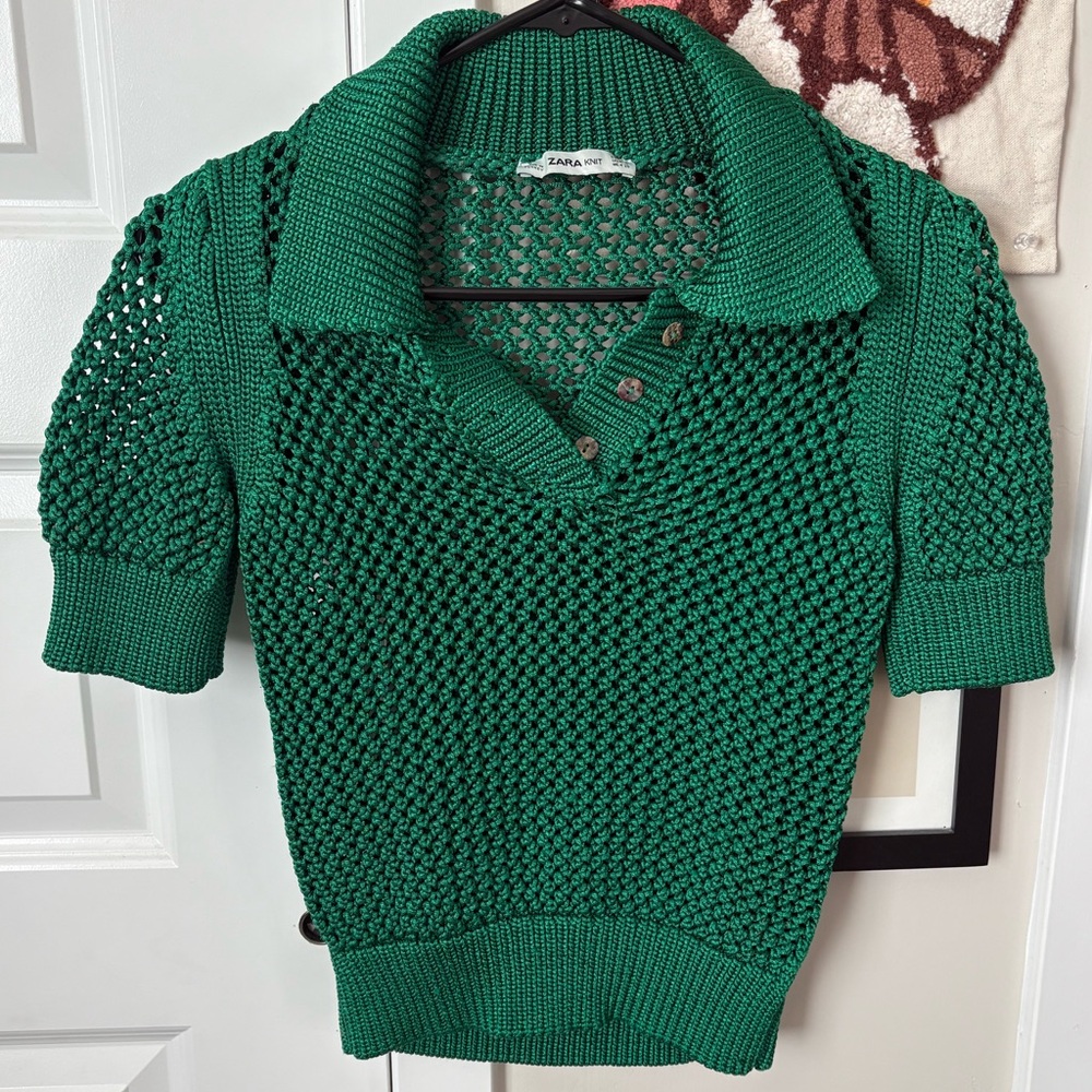 Zara chunky knit cropped shirt